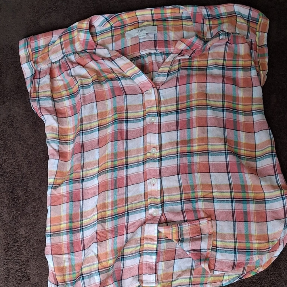 LOFT Multicolor Plaid Shirt
